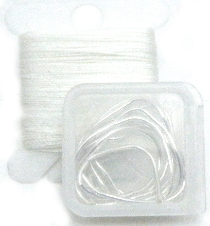 One Thread Method White Silk for a Silver/White Gold Clasp